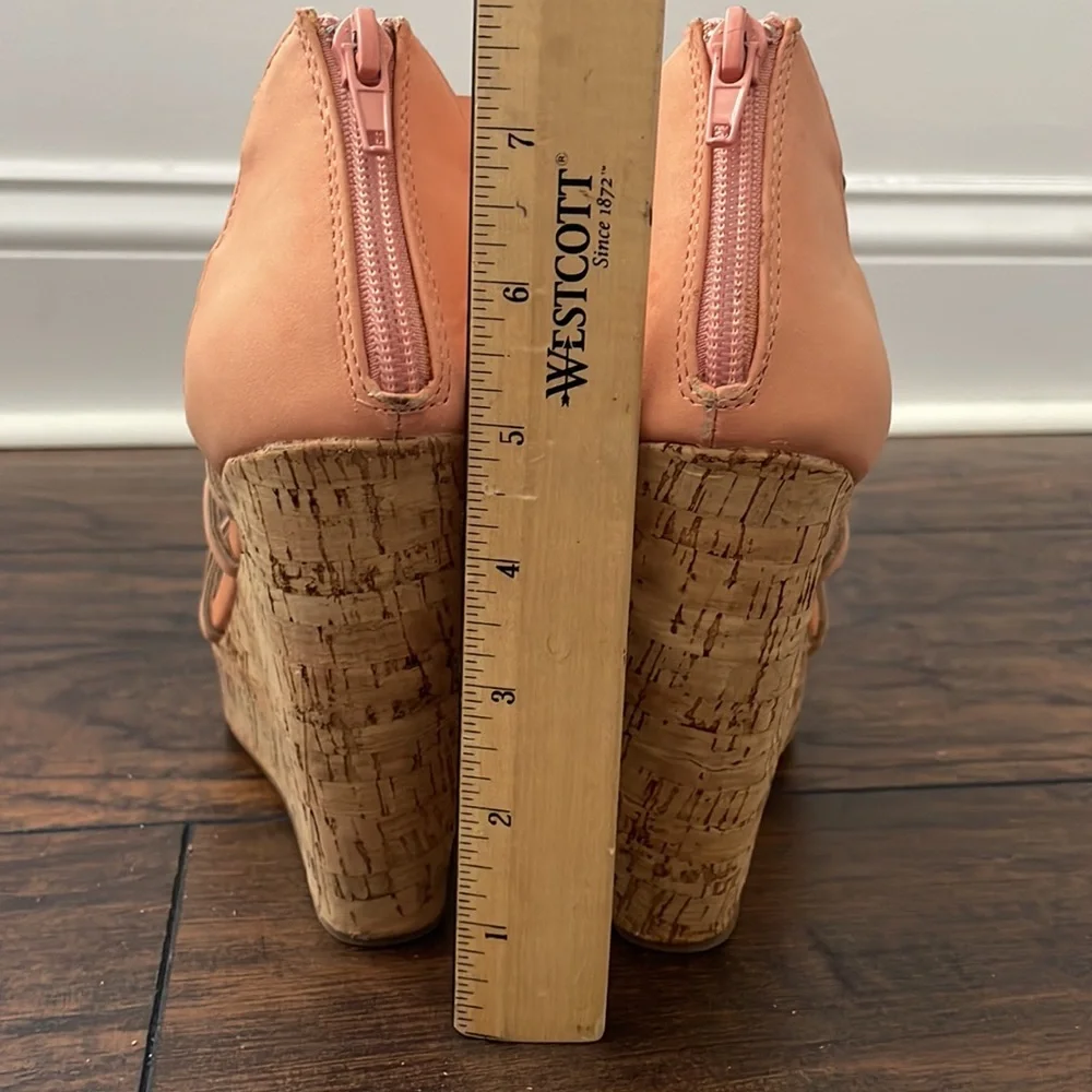 Cork style wedge sandals size 9